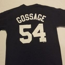 Yankees Rich Goose Gossage #54 Majestic T Shirt Size Medium. Navy Blue