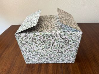 Decorative Gift Box with Botanical Leaf Print