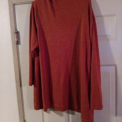 Women's 3X  Orange Soft Cardigan Jumper Sweater