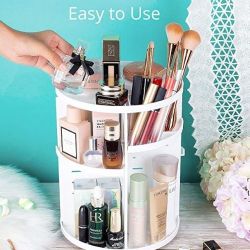 Bye Clutter!! Keep Your Vanity Clean With Large Capacity Rotating Makeup Organizer