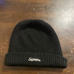 Supreme Loose Gauge Black Beanie 
