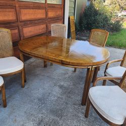 Vintage Mid-Century Drexel Accolade Extendable Dining Table Set