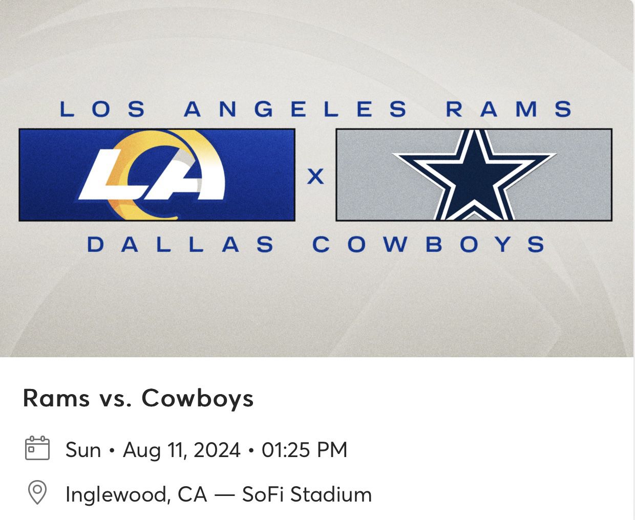 Dallas Cowboys vs LA Rams