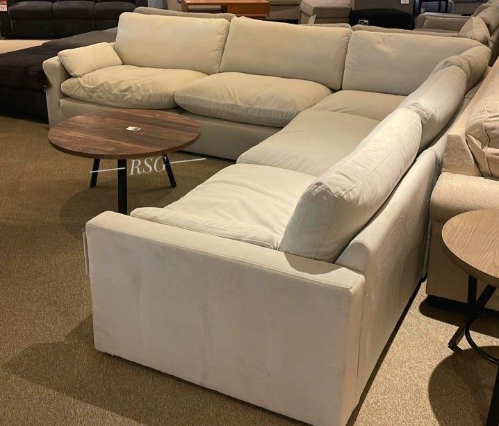 Elyza L Shaped Modular Cloud Sectional Couch Set 🌟 Feather Filled ⭐$39 Down Payment with Financing ⭐ 90 Days same as cash