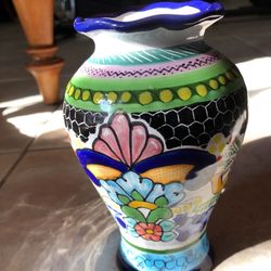 Mexican Pottery Colorful Vase 4 Inches Tall