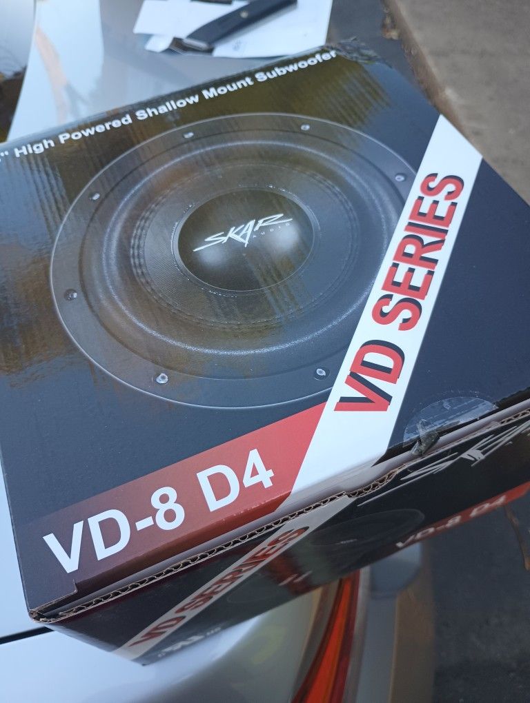 Skar Audio VD-8 D4 Shallow Mount 8in Subwoofer Dual Voice Coil