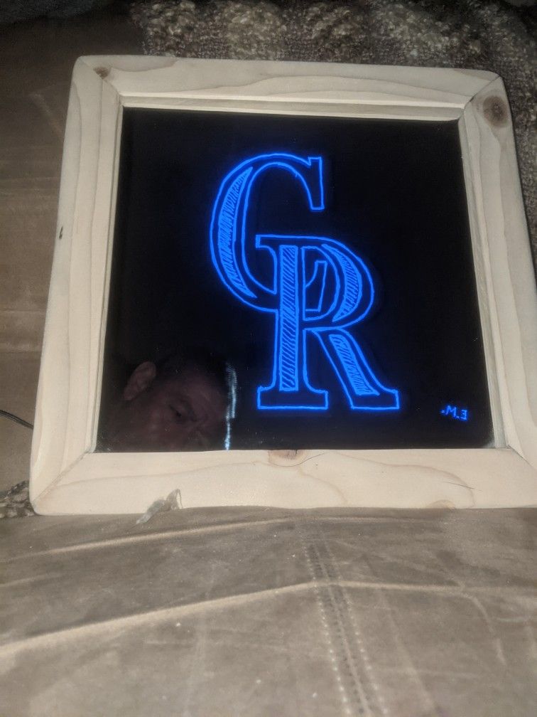 Engraved Mirror. Colorado Rockies
