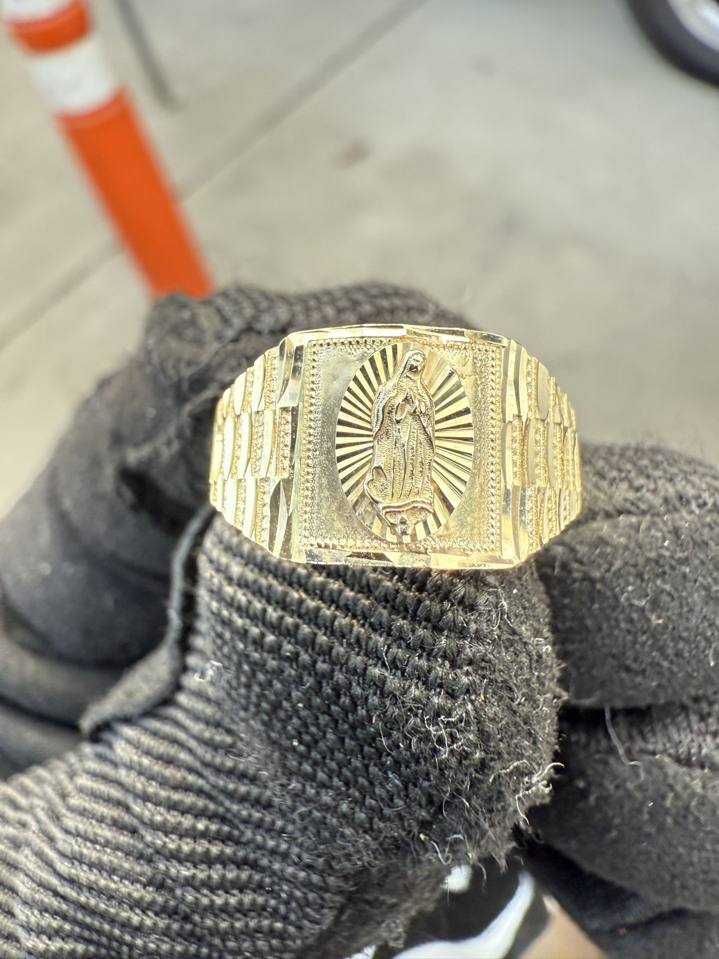 Solid 10k Gold Virgin Mary Ring