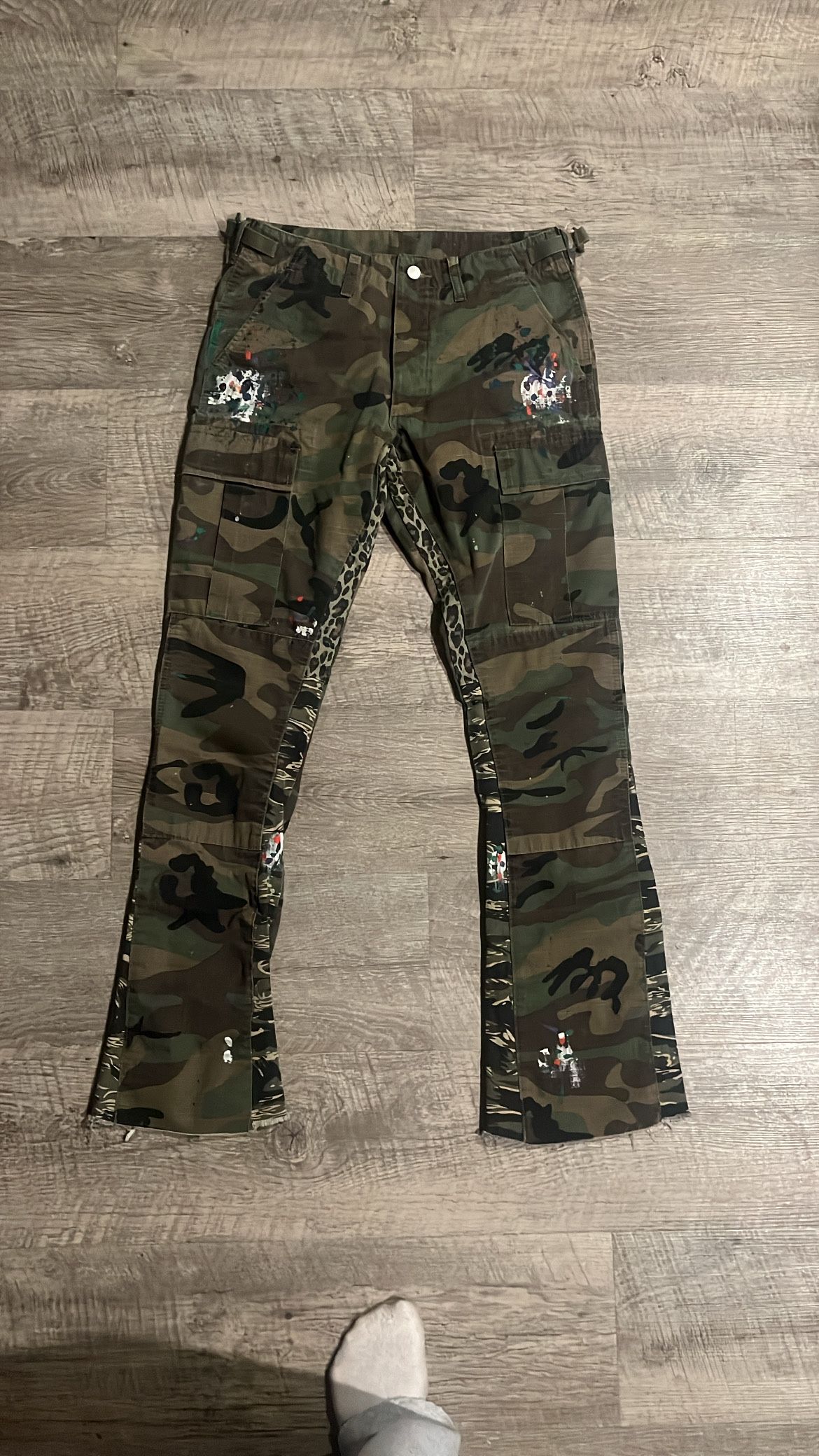 camo flared pants