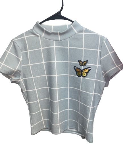 Butterfly Patch Plaid Shirt