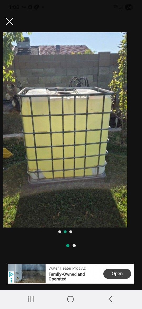 Large water storage tank