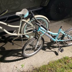 Vintage Beach Cruiser And Child Bike
