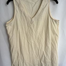 Sleeveless top size M polyester & cotton ivory color
