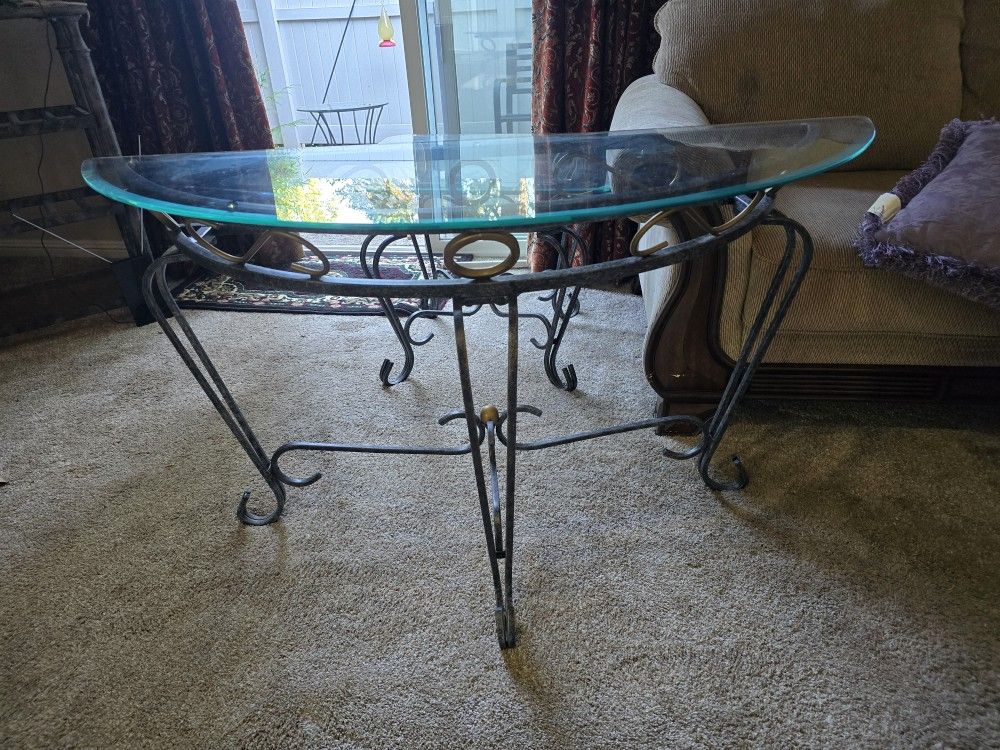 Wrought Iron  Entryway Table,  Coffee Table  and 2 end tables