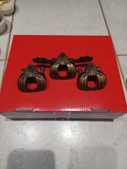 vintage antique Victorian-style stamped brass drawer pulls