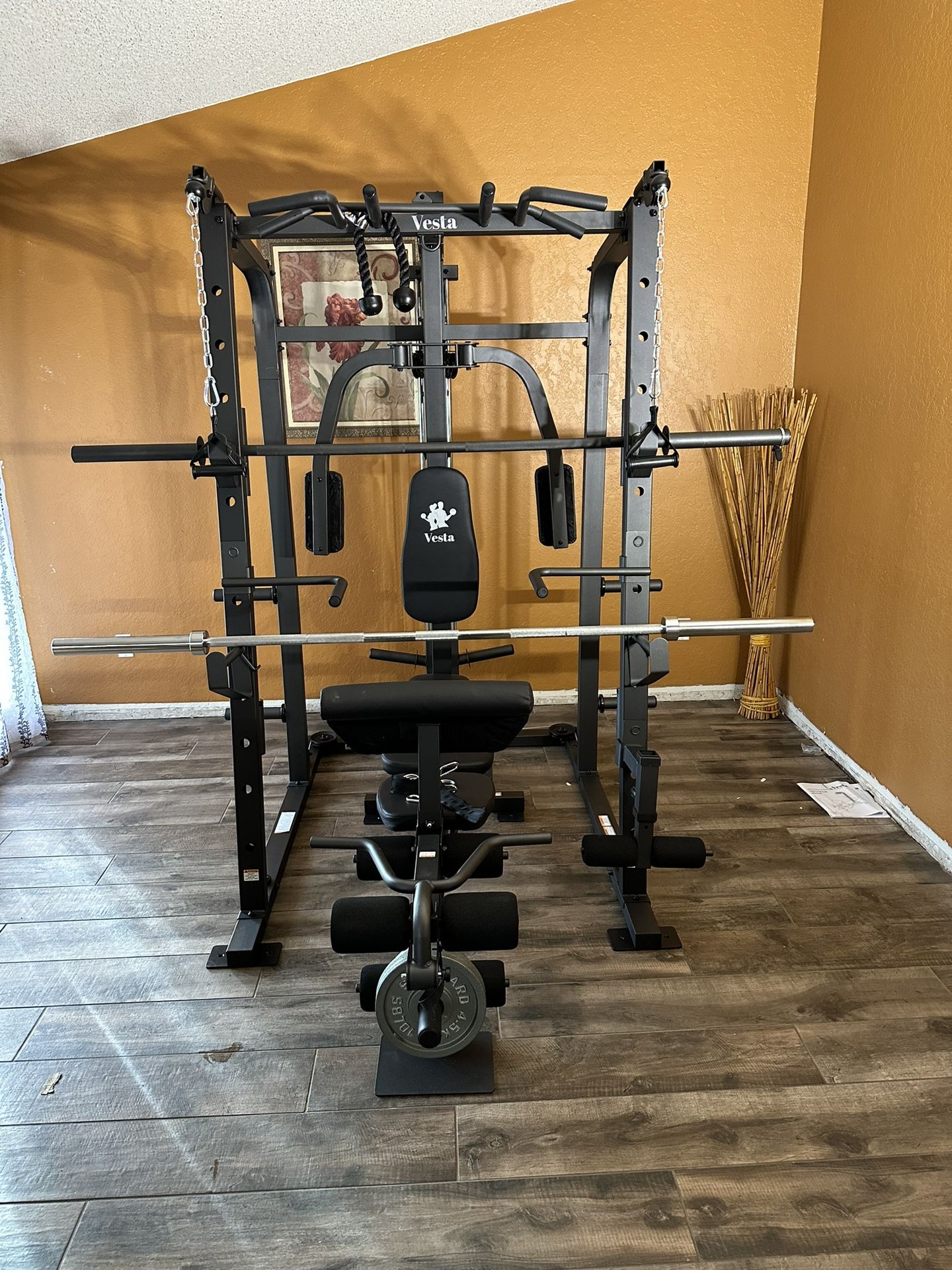 Fitness Wood Smith Machine VIMEXCITER Wall-mounted Home Gym Smith