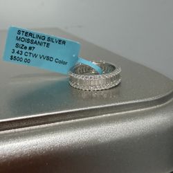 Sterling Silver Moissanite Ring 