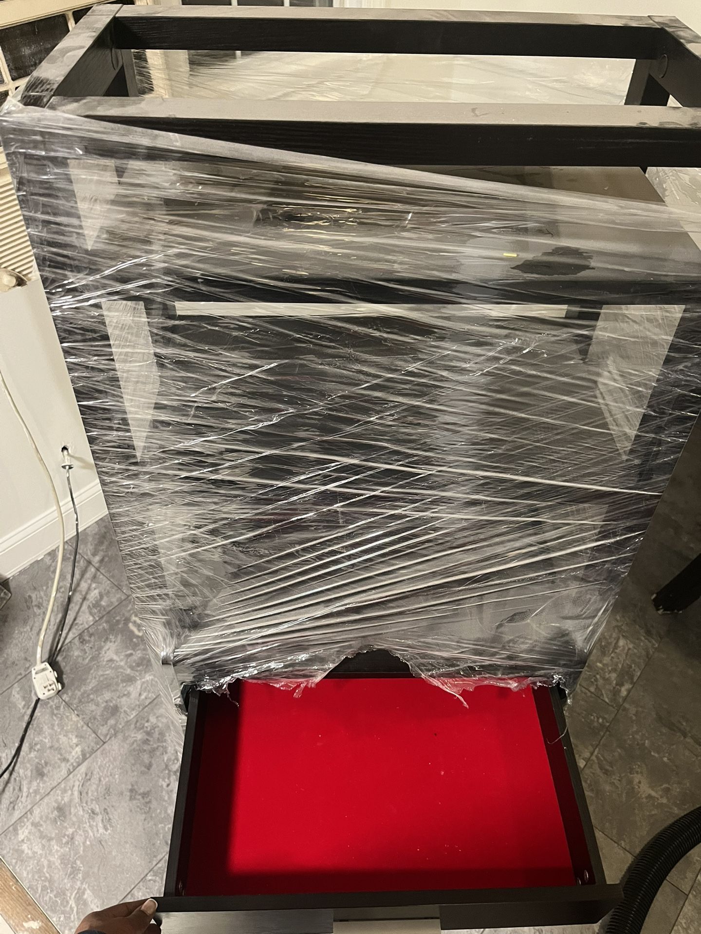 Dark Brown Shelf And Wine Rack