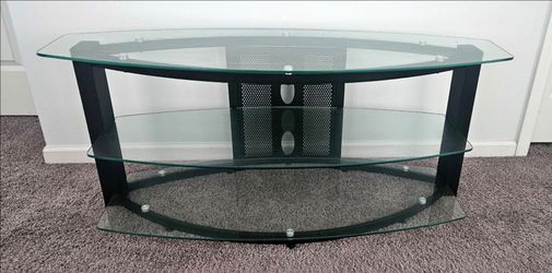 TV Media Stand - Tempered Glass