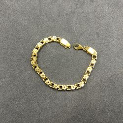 Gold Flower Stainless Steel Chain Bracelet