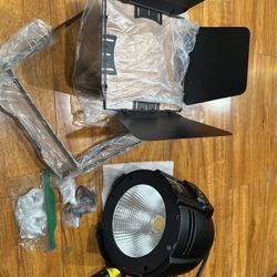 Stage Lights with Barn Doors, 100W COB LED Spotlights Warm White & Cold White Pa