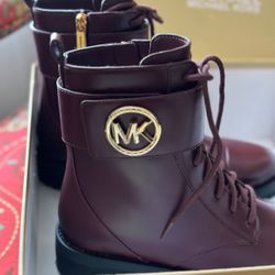  New Michael Kors Ankle Boots Size 8 Burgundy 