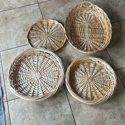 Set Of 4 Natural Trays