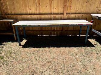 Metal industrial workshop table