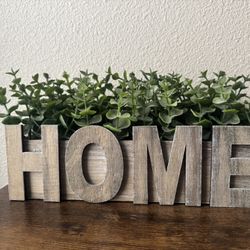 Home Decor Sign with Faux Plants