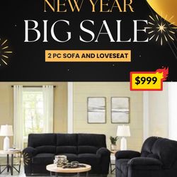 2 PC SOFA AND LOVESEAT 