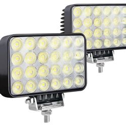 2PACK Rectangular 72W Super Bright Led Work Light 12/24volt, LED Light Bar Heavy Duty Offroad Flood Light Waterproof for Truck Tractor Agriculture Veh