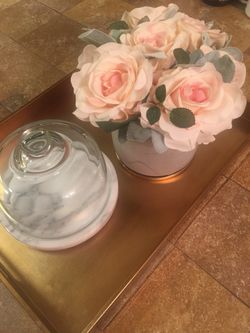 Luxury floral faux flower arrangement .