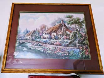 Carl Valence Framed Print Solid Oak Frame Double Matting 39" x 33"