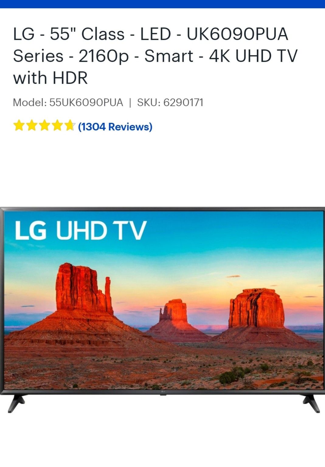 LG smart tv 55" 4k