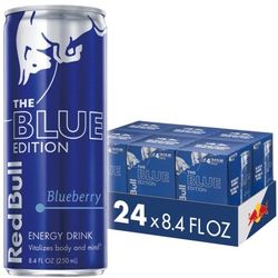 Taste the WIIINGS!!!

Red Bull, Energy Drink, Blue Edition, Blueberry, 12 Fl.Oz (Pack of 24)