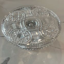 FAFbx VINTAGE EAPG PEDESTAL CAKE PLATE STAND, 10" WIDE, wheat sheaf pattern