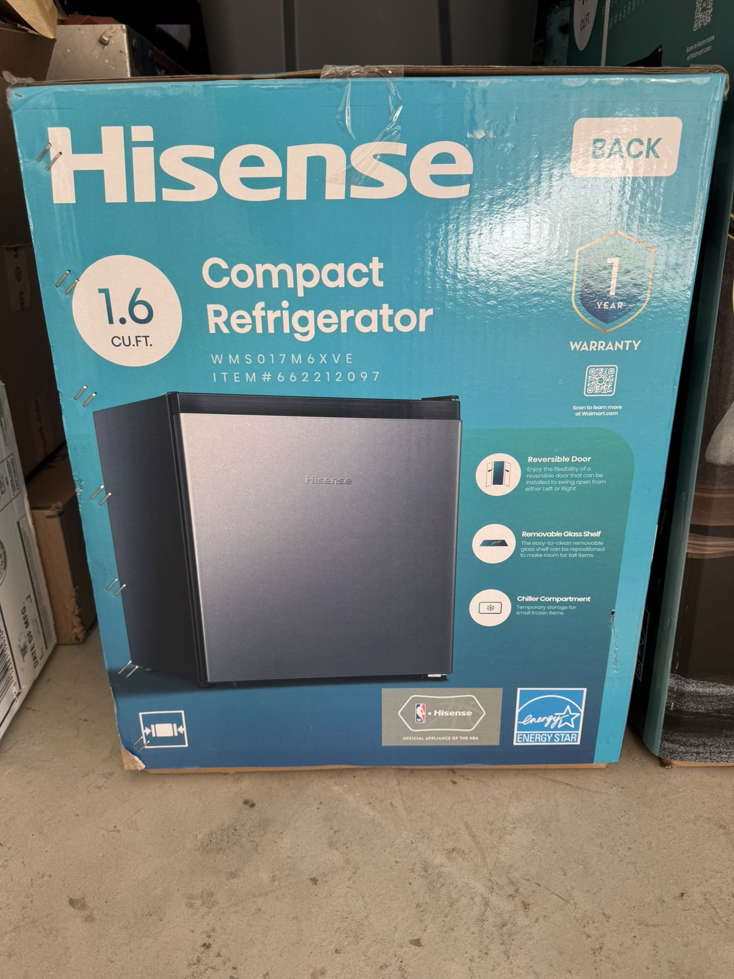 Hisense 1.6 Cu Ft Single Door Mini Fridge (BRAND NEW)