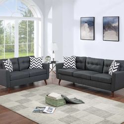 Brand New Black Sofa & Loveseat 