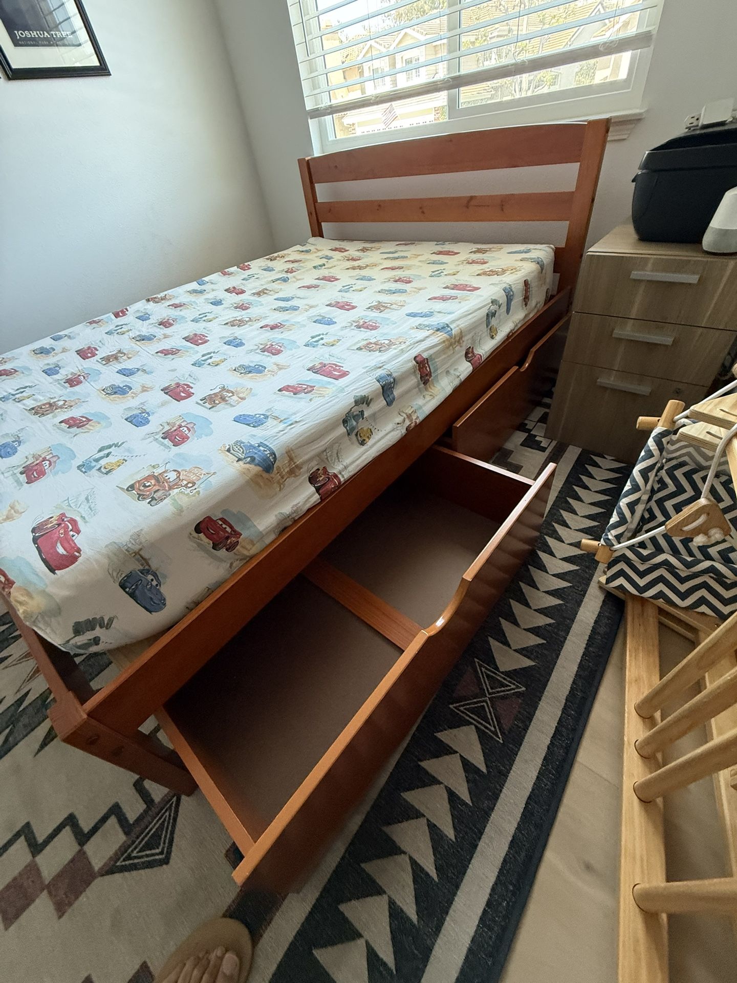 Full size Bed Frame With Drawers