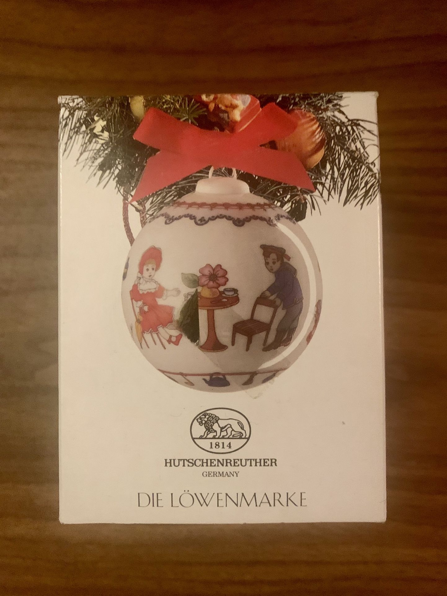 Hutschenreuther Germany Porcelain Ball Christmas Ornament 1995
