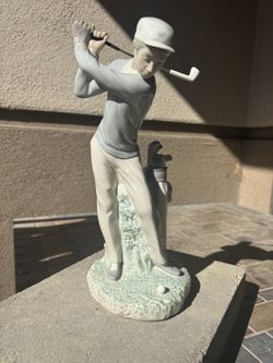 Porcelain Golf Statue At Highly Collectible