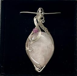 Handcrafted Rose Quartz & Amethyst Pendant