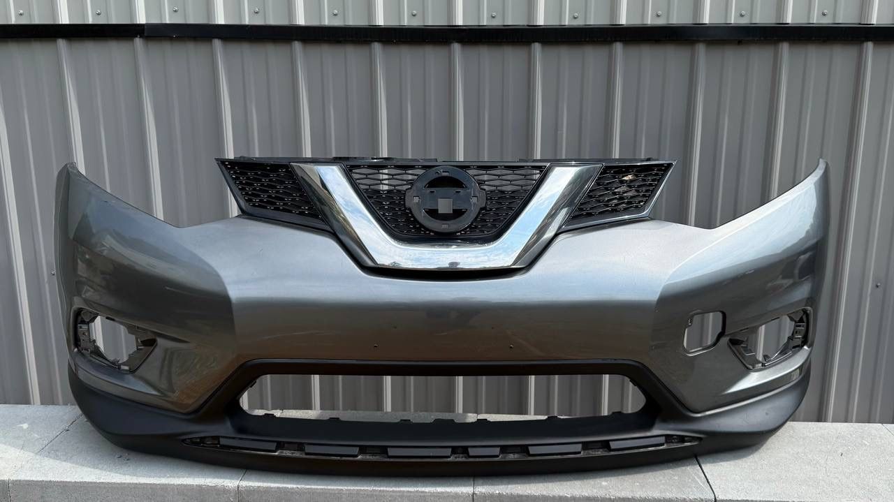 NISSAN ROGUE GRAY 2014 2015 2016 FRONT BUMPER + RADIATOR GRILLE