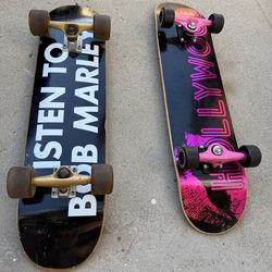 Two Skateboards - Bob Marley and Hollywood Designs