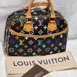 Authentic Louis Vuitton Black Multicolor Trouville