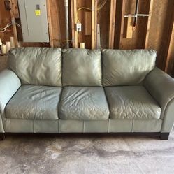 Teal Leather Couch