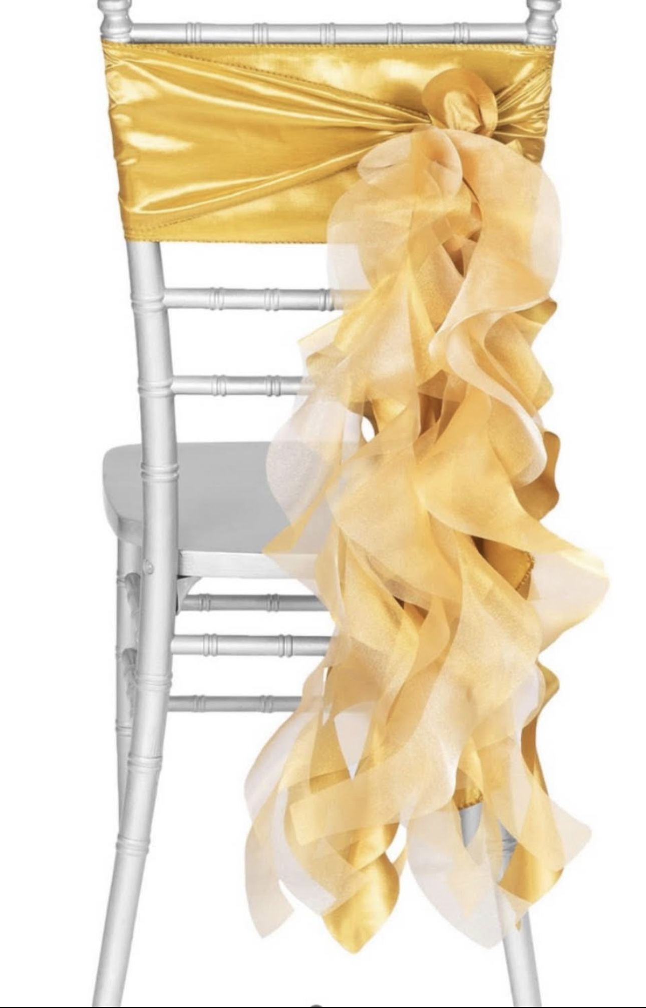 Gold curly Chair Sashes