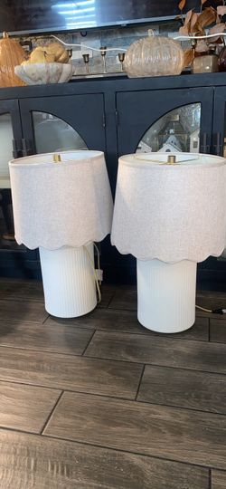 Threshold with Studio McGee table lamps with scalloped edge lampshades (set of 2)