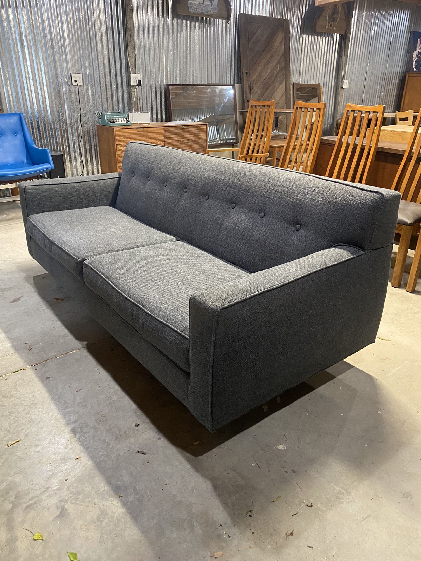 Dark Gray Mid Century Style Couch