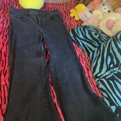 black flared jeans, size large